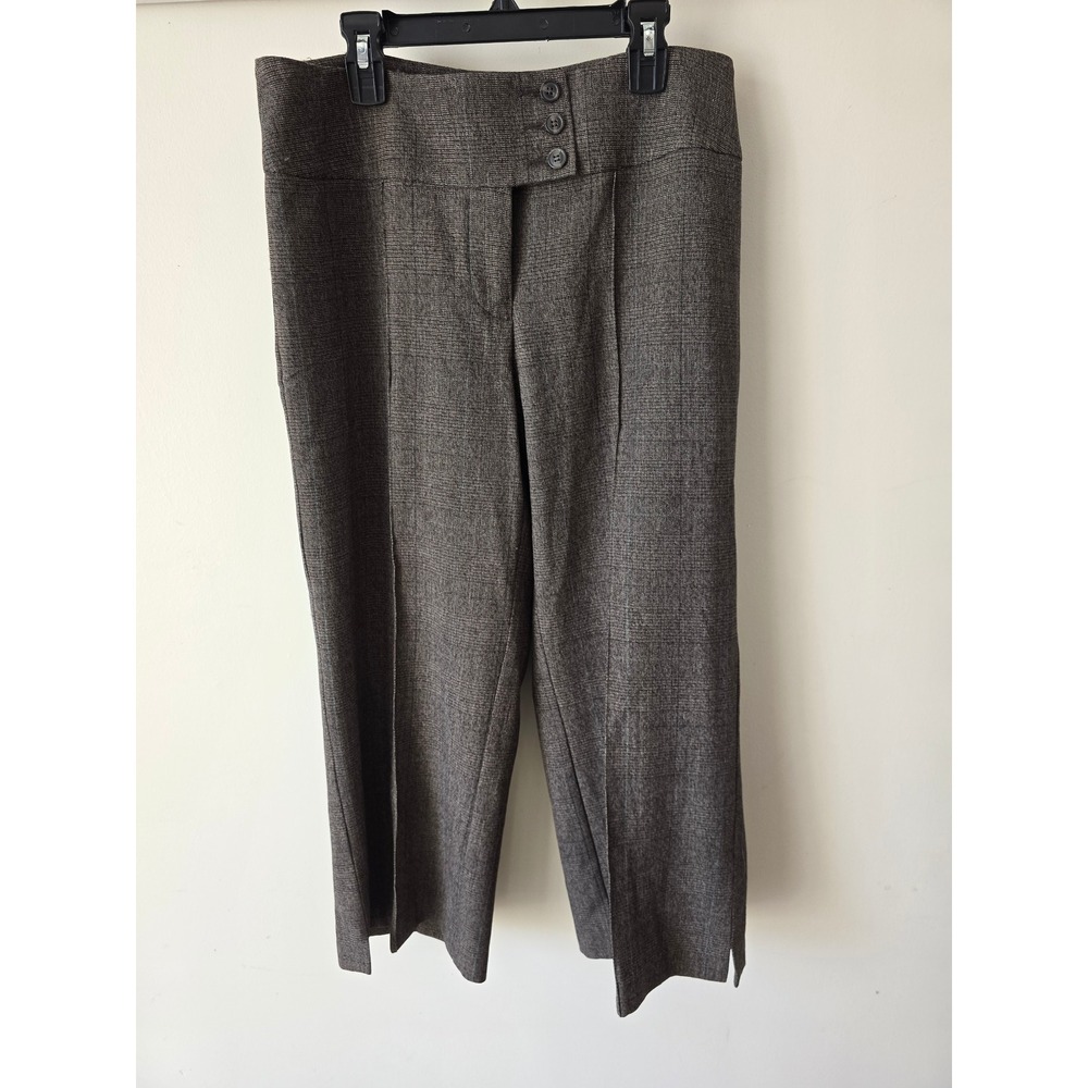 Cabi Wide Leg Crop Dress Pants Trousers Womens 6 Plaid Academia